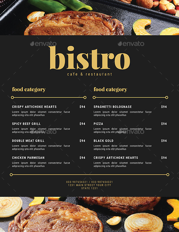 Simple Black Gold Food Menu 20577831 Kho Đồ Họa